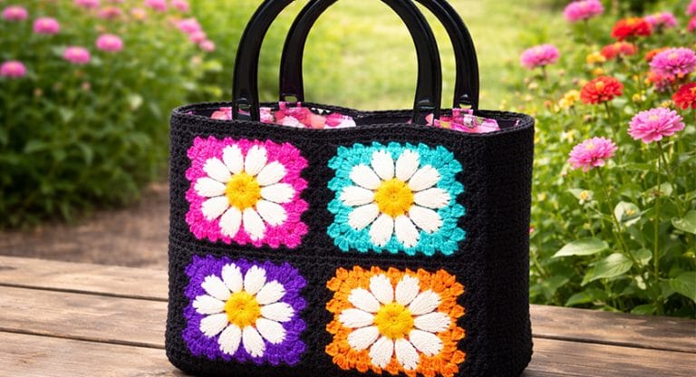 Granny Square Pucker Purse