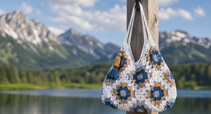 Magnolia Granny Square Bag