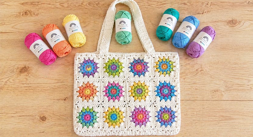 Starburst Summer Crochet Tote Bag