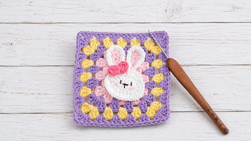 Crochet Bunny Granny Square