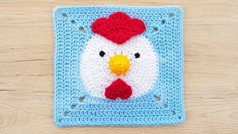 Crochet Chicken Granny Square