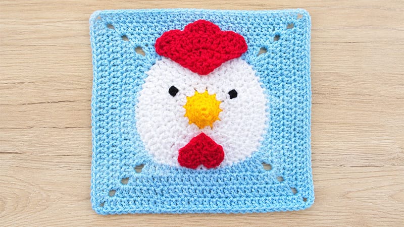 Crochet Chicken Granny Square