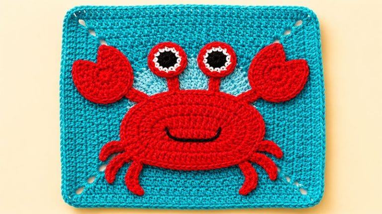 Crochet Crab Granny Square
