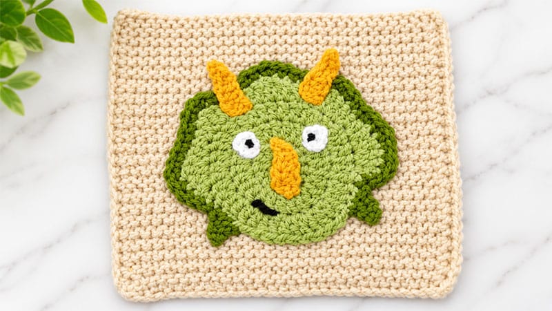Crochet Dinosaur Granny Square