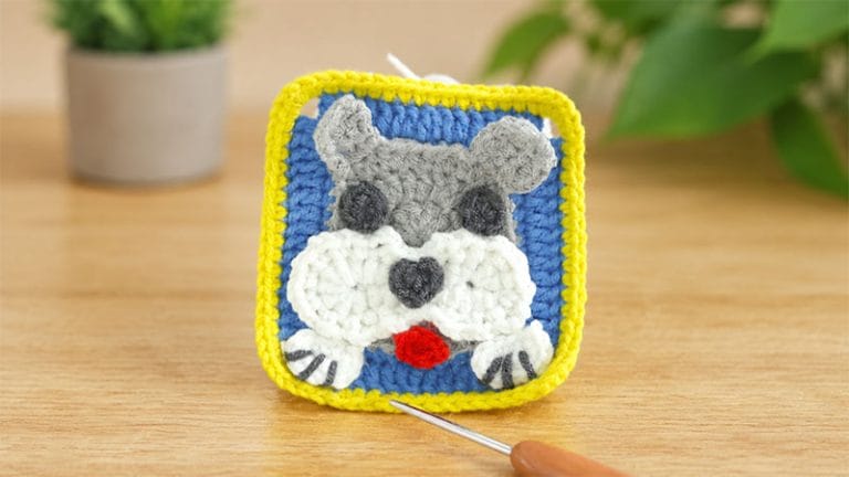 Crochet Dog Granny Square