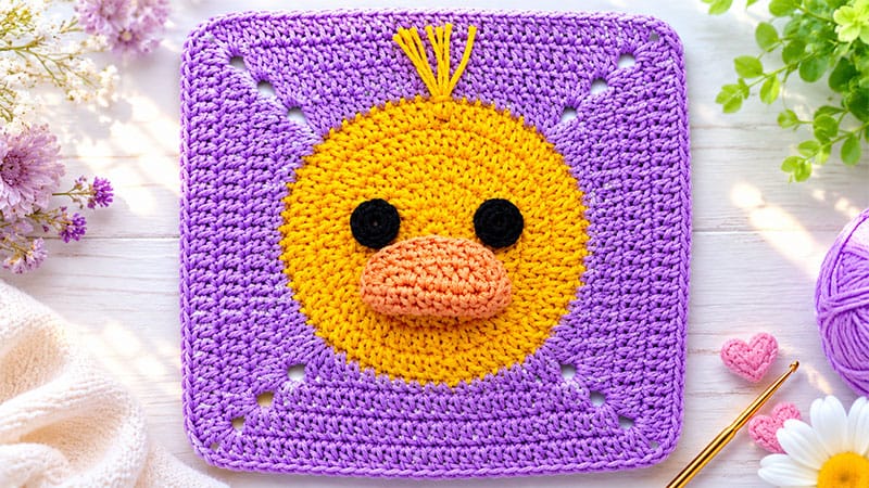 Crochet Duckling Granny Square