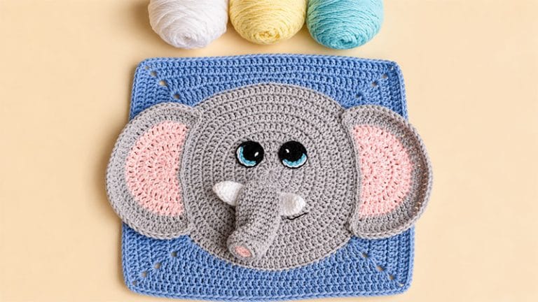 Crochet Elephant Granny Square