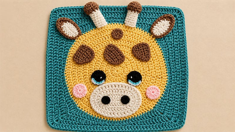Crochet Giraffe Granny Square