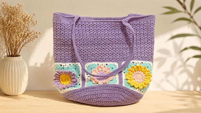 Crochet Granny Square Bucket Bag