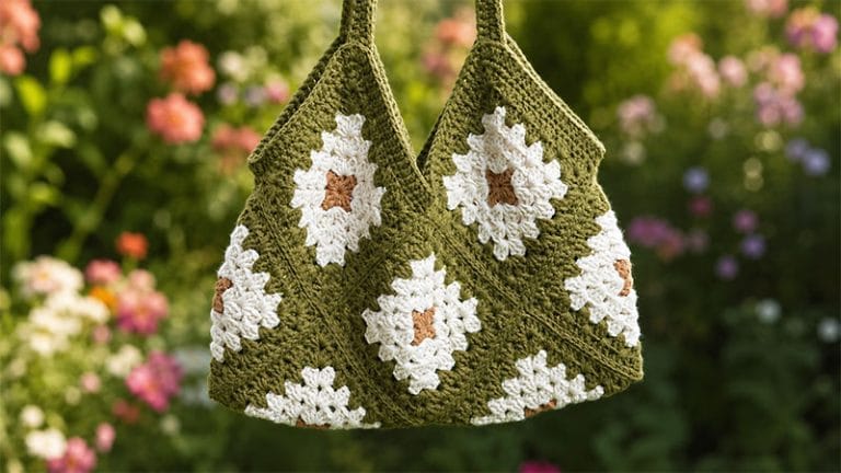 Crochet Granny Square Shoulder Bag