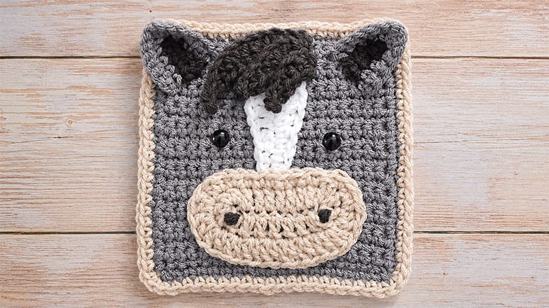 Crochet Horse Granny Square