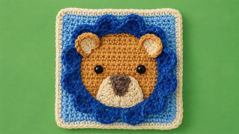 Crochet Lion Granny Square