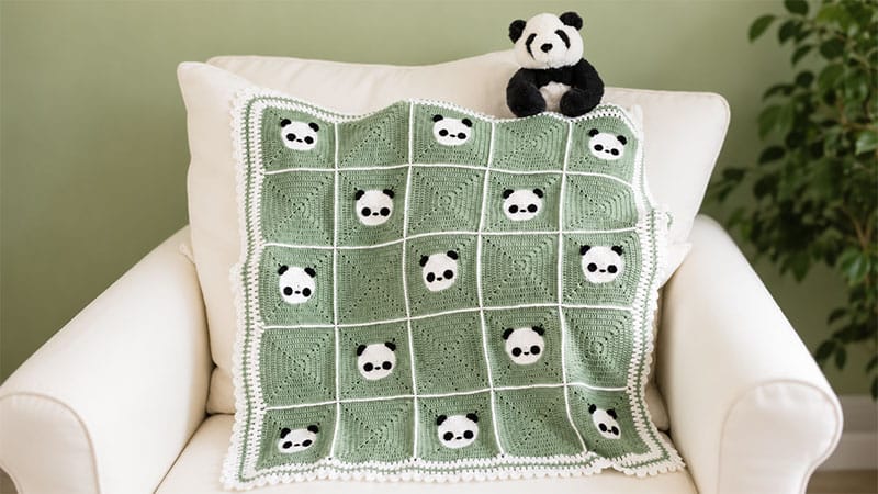 Crochet Panda Granny Square