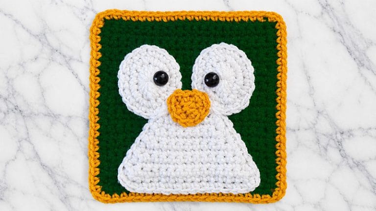Crochet Penguin Granny Square