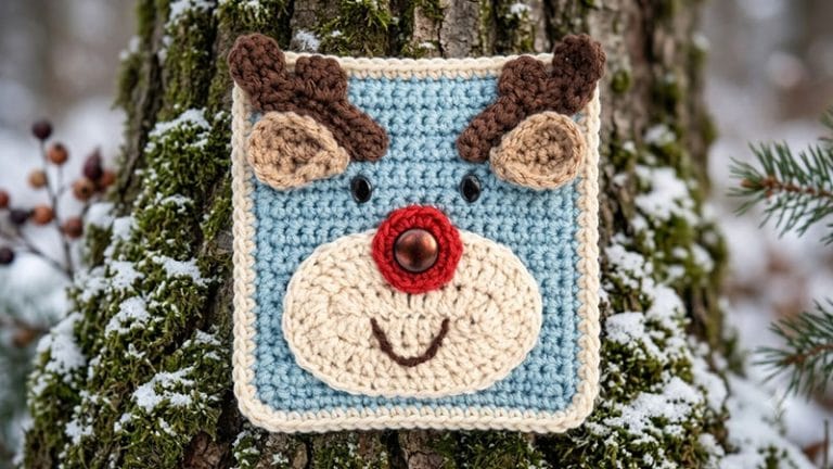 Crochet Reindeer Granny Square