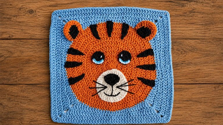 Crochet Tiger Granny Square