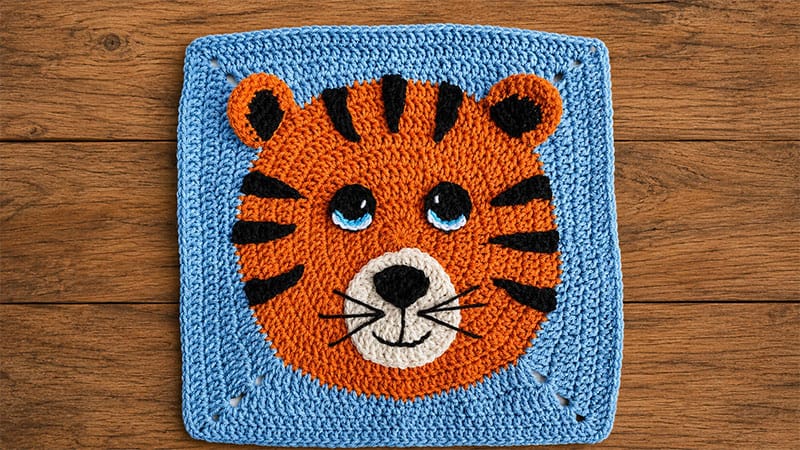 Crochet Tiger Granny Square