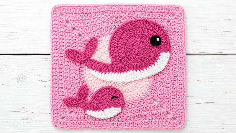Crochet Whale Granny Square