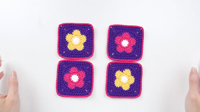 Crocheting the Four Textured Squares