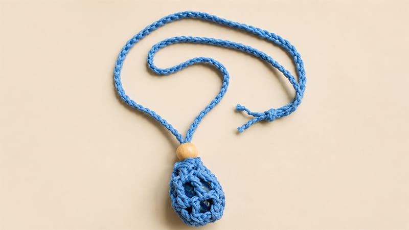 Crochet Necklace Crystal Keeper