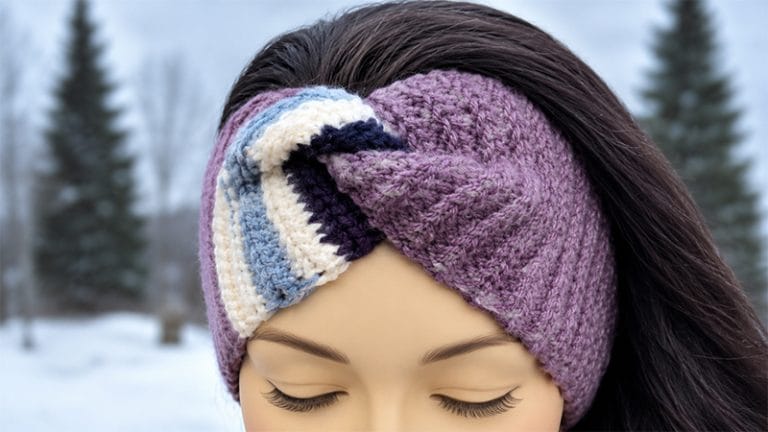 Knit-Look Crochet Twisted Ear Warmer