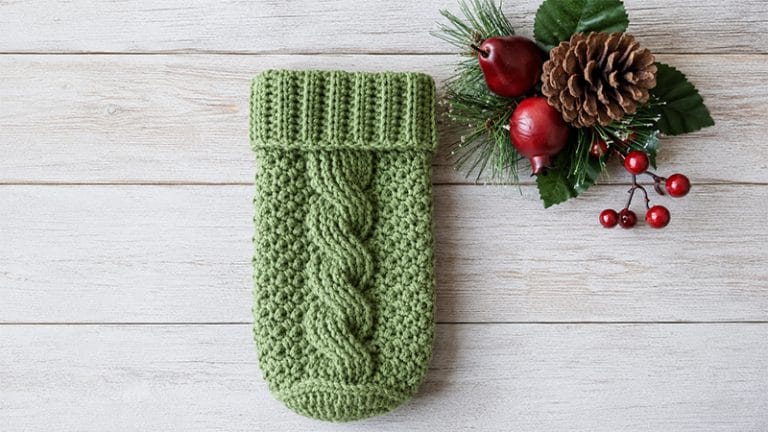 Twisted Textures Crochet Wine Cozy
