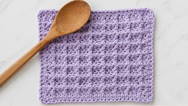 Waffle Dishcloth Crochet Pattern